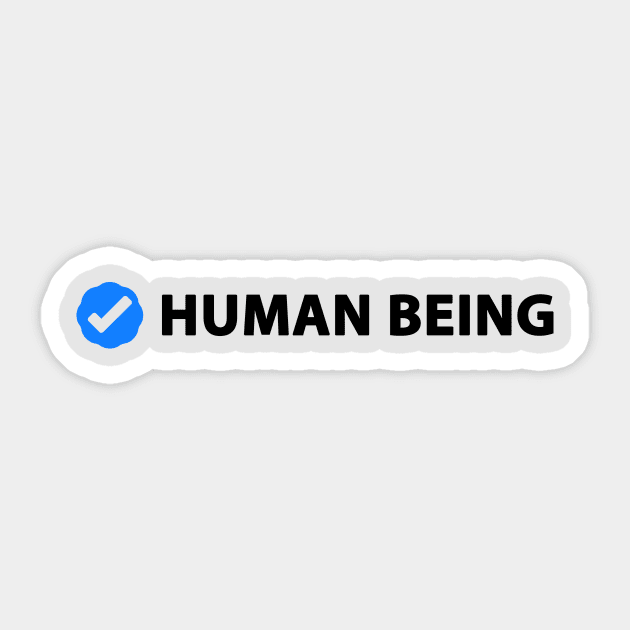 Verifiede HUMAN BEING Sticker by my attitude merch
